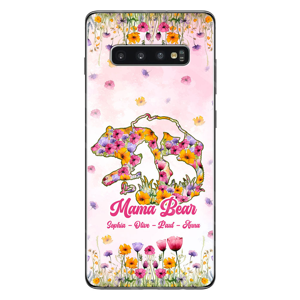 Coque de téléphone transparente personnalisée Maman Ours - Maman