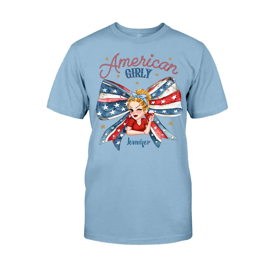Coquette American Girl - T-shirt et sweat à capuche personnalisés pour la fête nationale américaine (4 juillet).