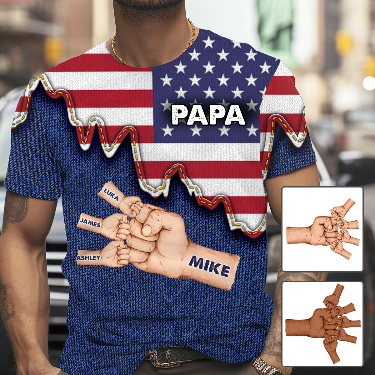 L'équipe de papa - T-shirt personnalisé pour papa