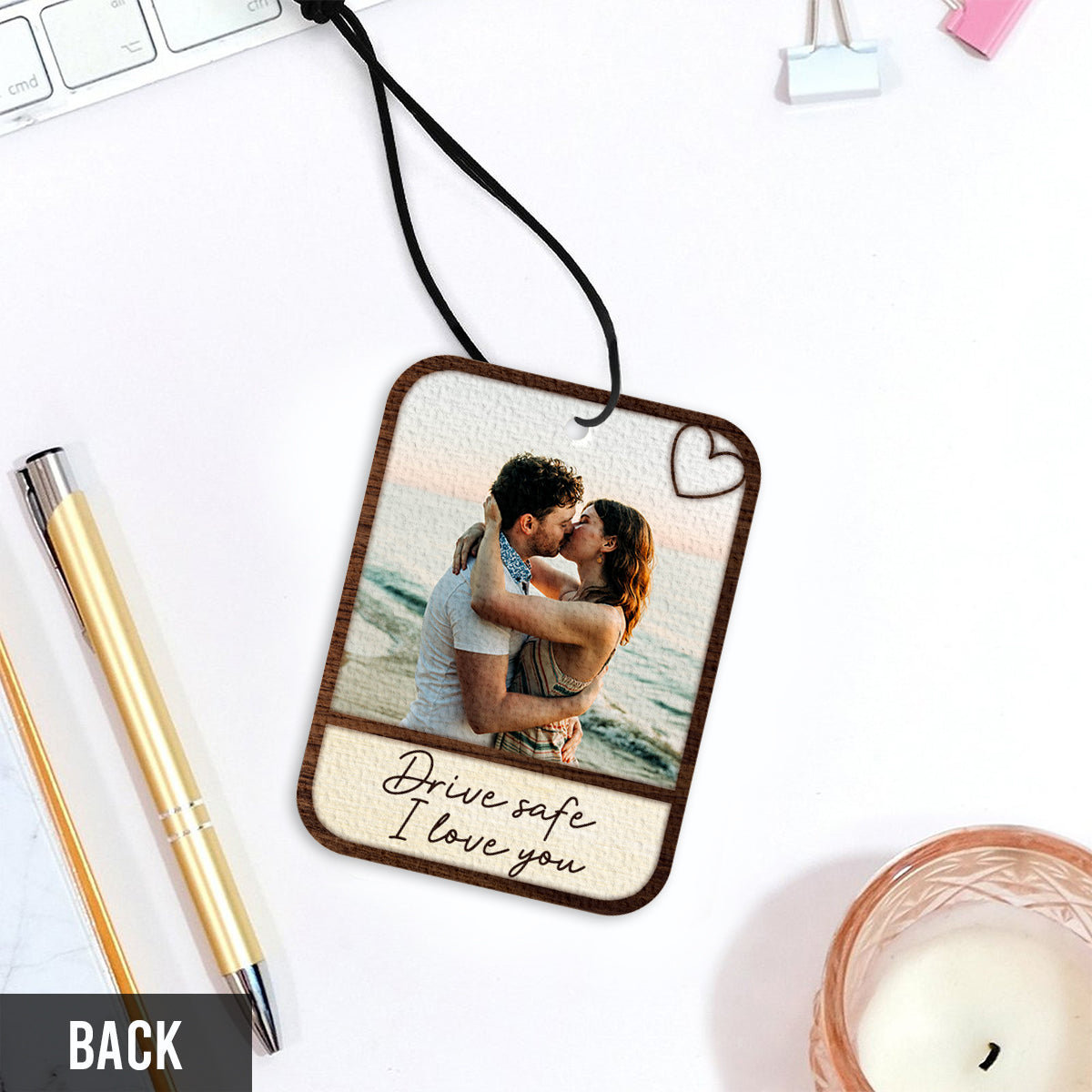 Drive Safe I Love You - Personalized Couple Rectangle Air Freshener