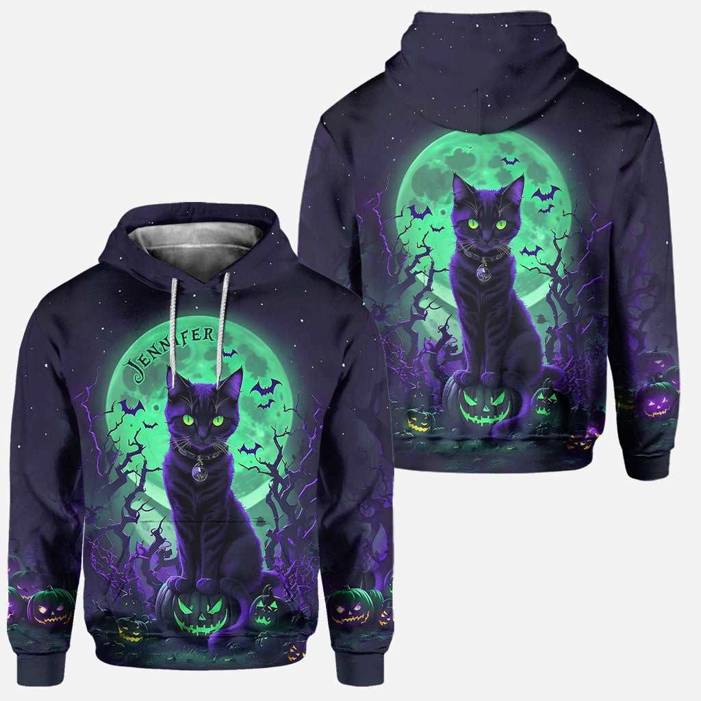 Chat Noir Mystérieux - Sweat à capuche et leggings personnalisés Chat Noir