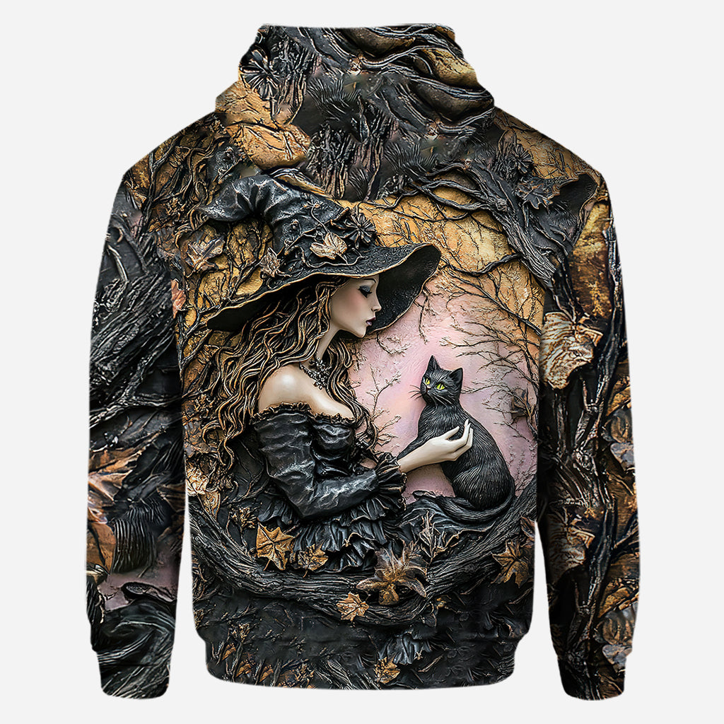 Une sorcière et son chat noir : c'est magnifique ! - T-shirt personnalisé « Sorcière »