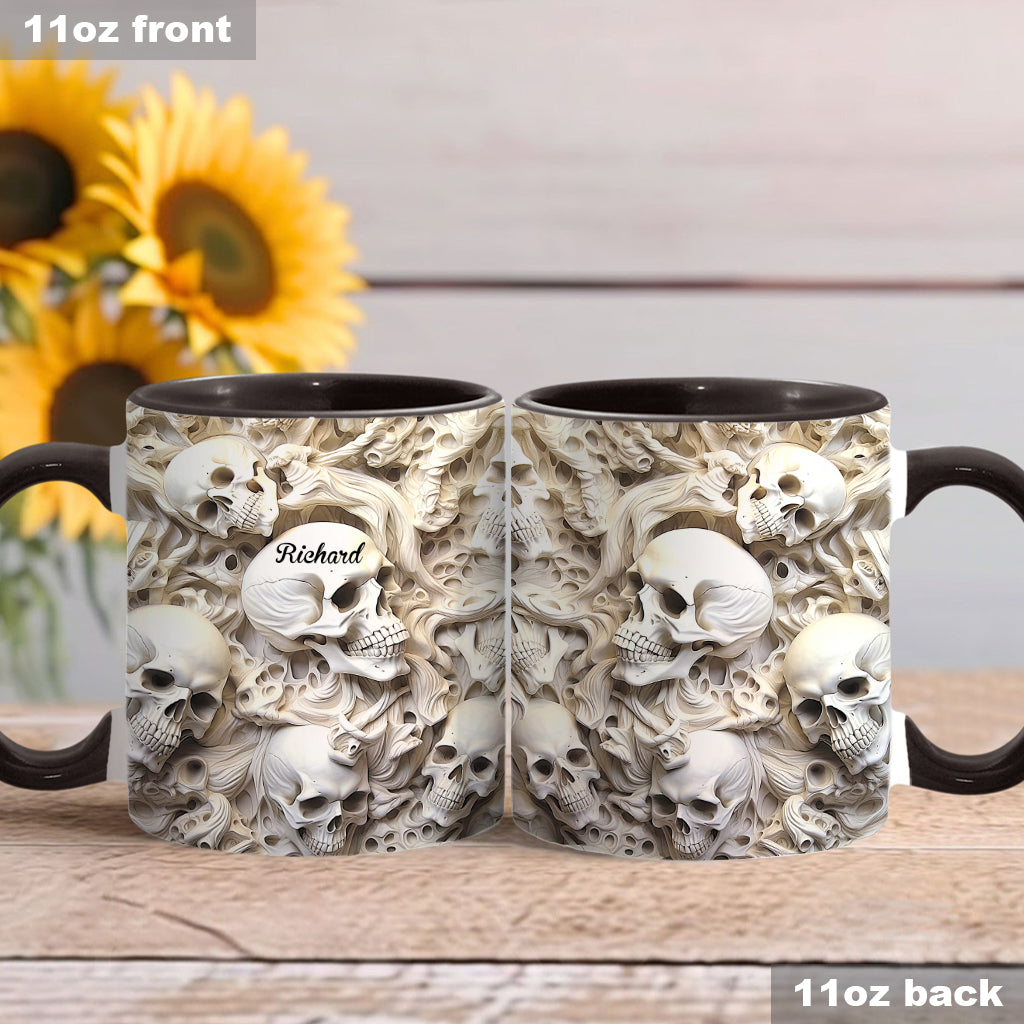 Mug personnalisé à motif crâne blanc