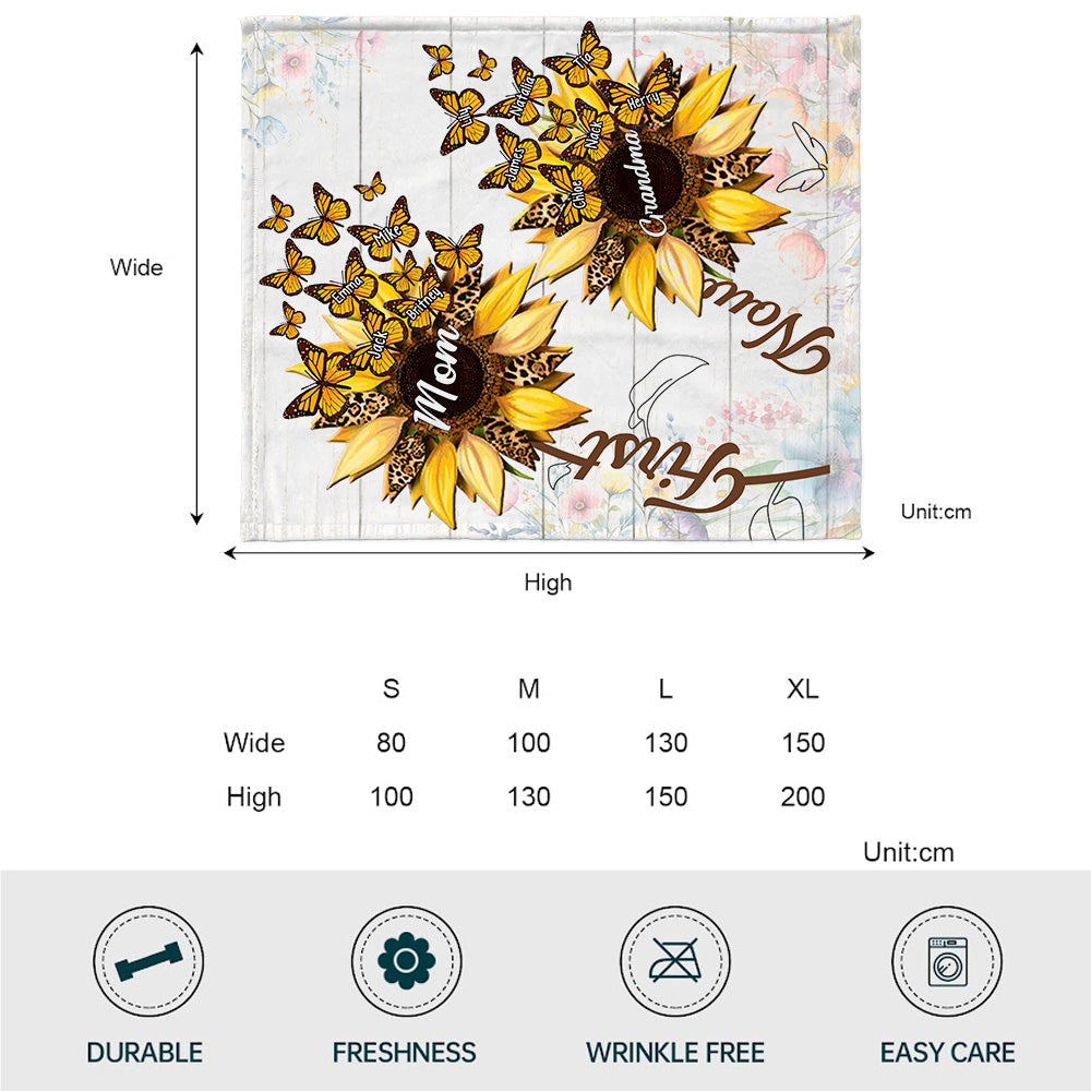 Première maman, maintenant grand-mère - Couverture personnalisée Tournesol pour grand-mère