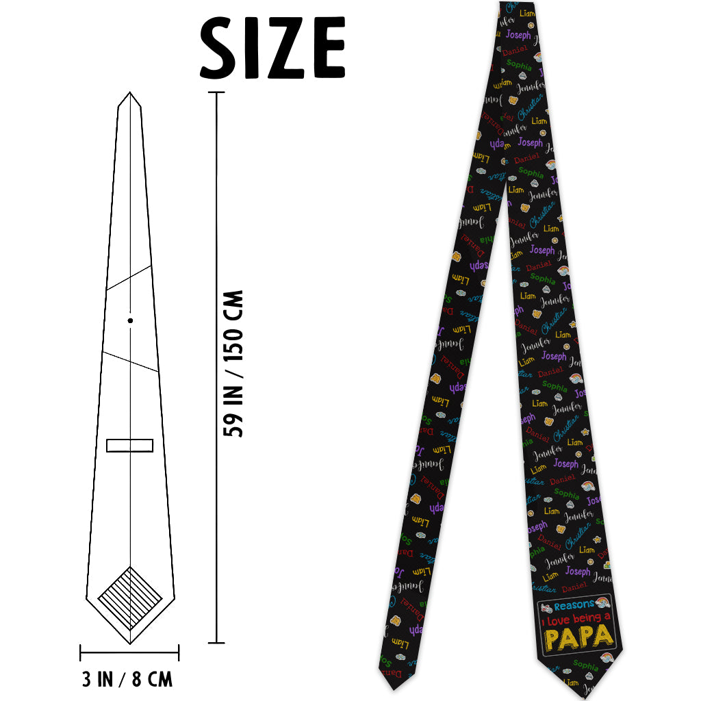 Reasons I Love Being A Grandpa - Personalized Grandpa Necktie