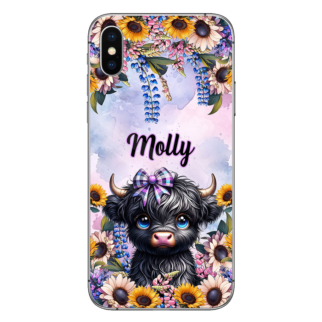 Cute Little Highland Cow - Personalized Phone Case