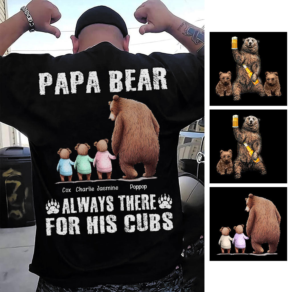 Papa Ours Toujours Présent pour Ses Petits - T-shirt et Sweat à capuche personnalisés pour papa