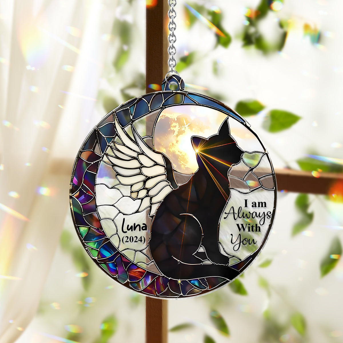 I Am Always With You - Personalized Cat Window Hanging Suncatcher Ornament