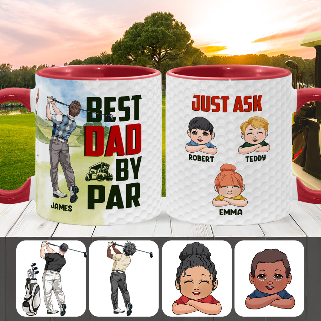 Meilleur papa selon le par - Mug personnalisé sur le thème du golf