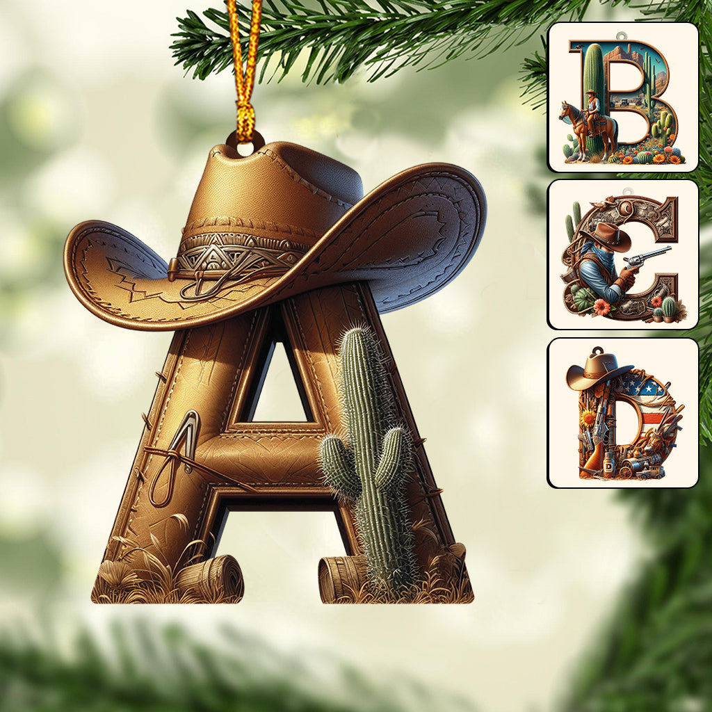 Western Letters - Personalized Ornament