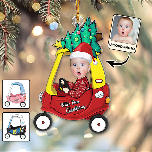 Baby's First Christmas - Personalized Newborn Transparent Ornament