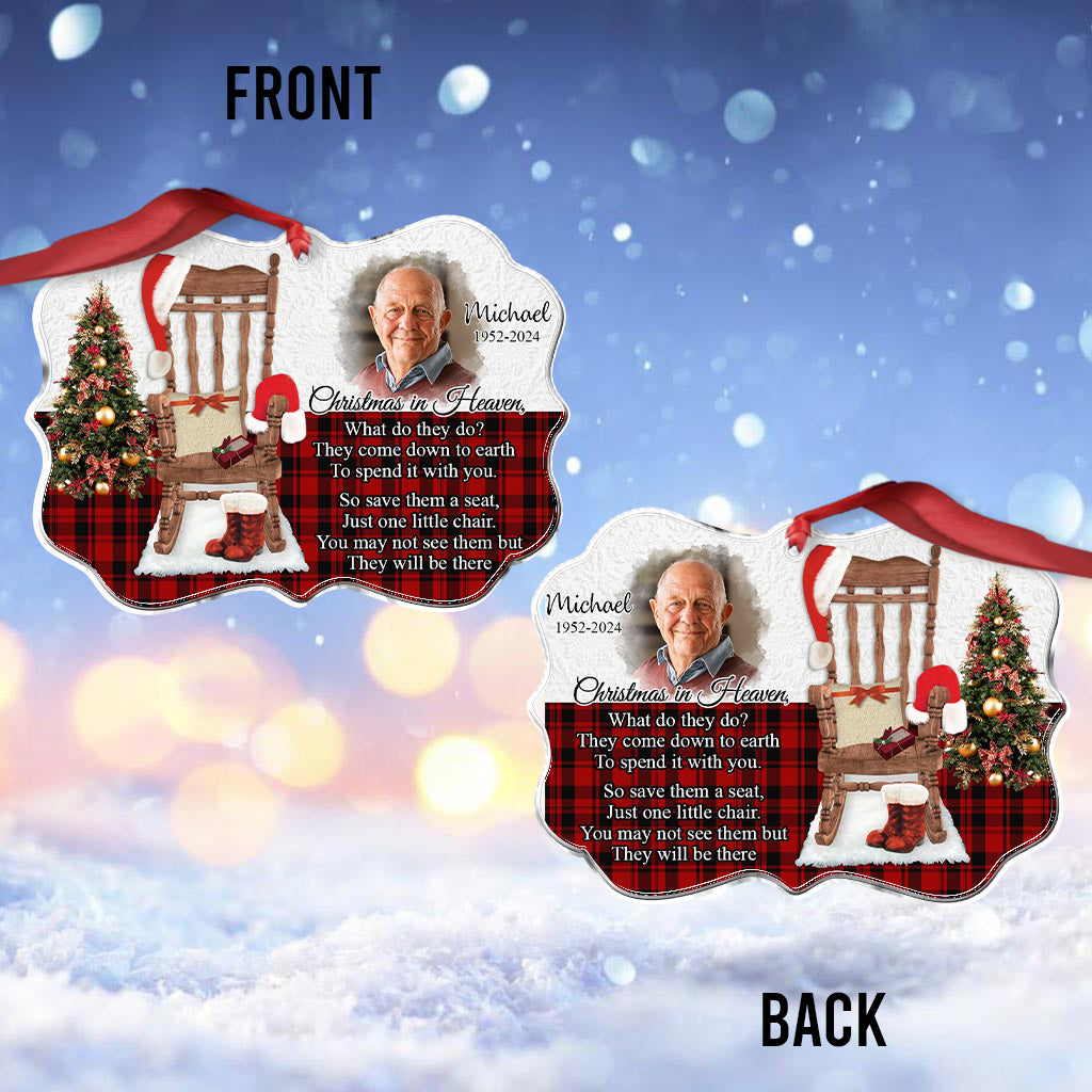 Noël au paradis - Ornement commémoratif personnalisé en forme de pièce de monnaie