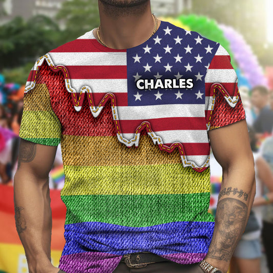 Je suis courageux, je suis meurtri. True Colors - T-shirt personnalisé de soutien LGBT.