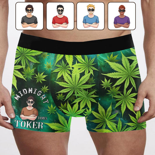 Midnight Toker - Personalized Weed Men’s Boxer Briefs