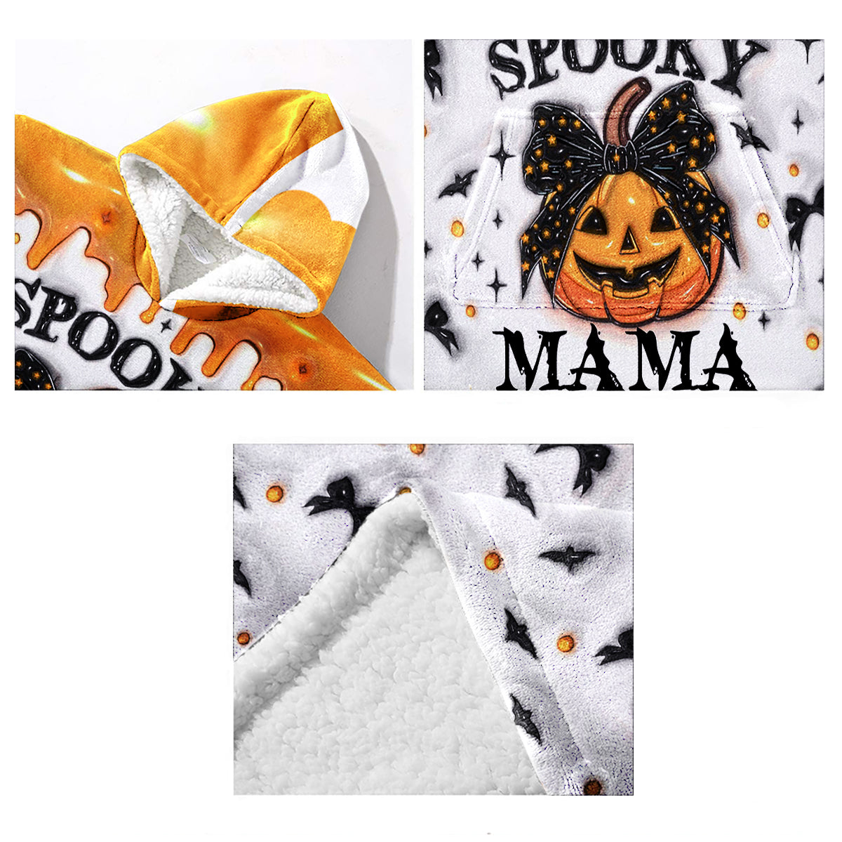 Spooky Mama Nana Aunt - Personalized Mother Blanket Hoodie