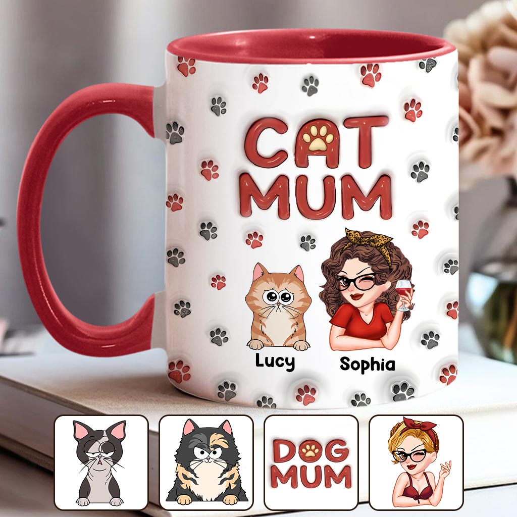 Mug personnalisé Fur Mama - Motif chat