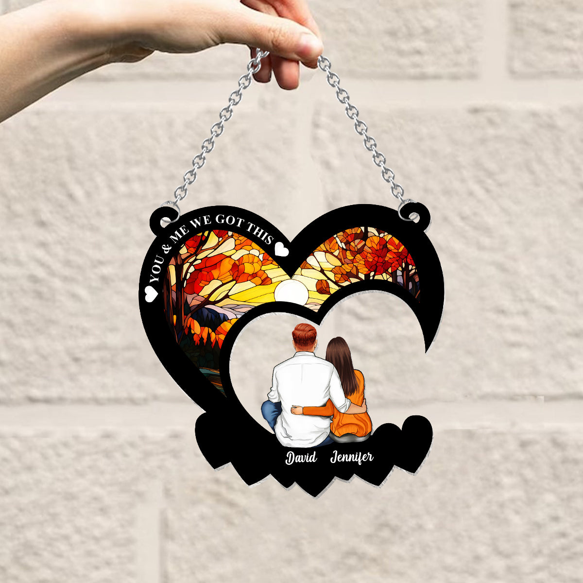 You & Me We Got This - Personalized Couple Window Hanging Suncatcher Ornament