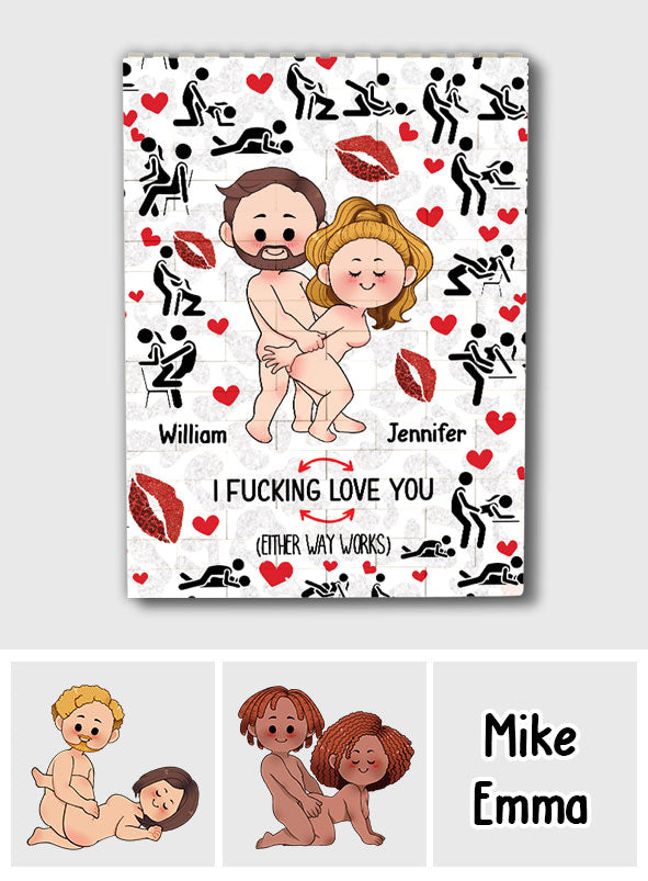 Je t'aime - Blocs de construction rectangulaires verticaux personnalisés pour couples, imprimés des deux côtés