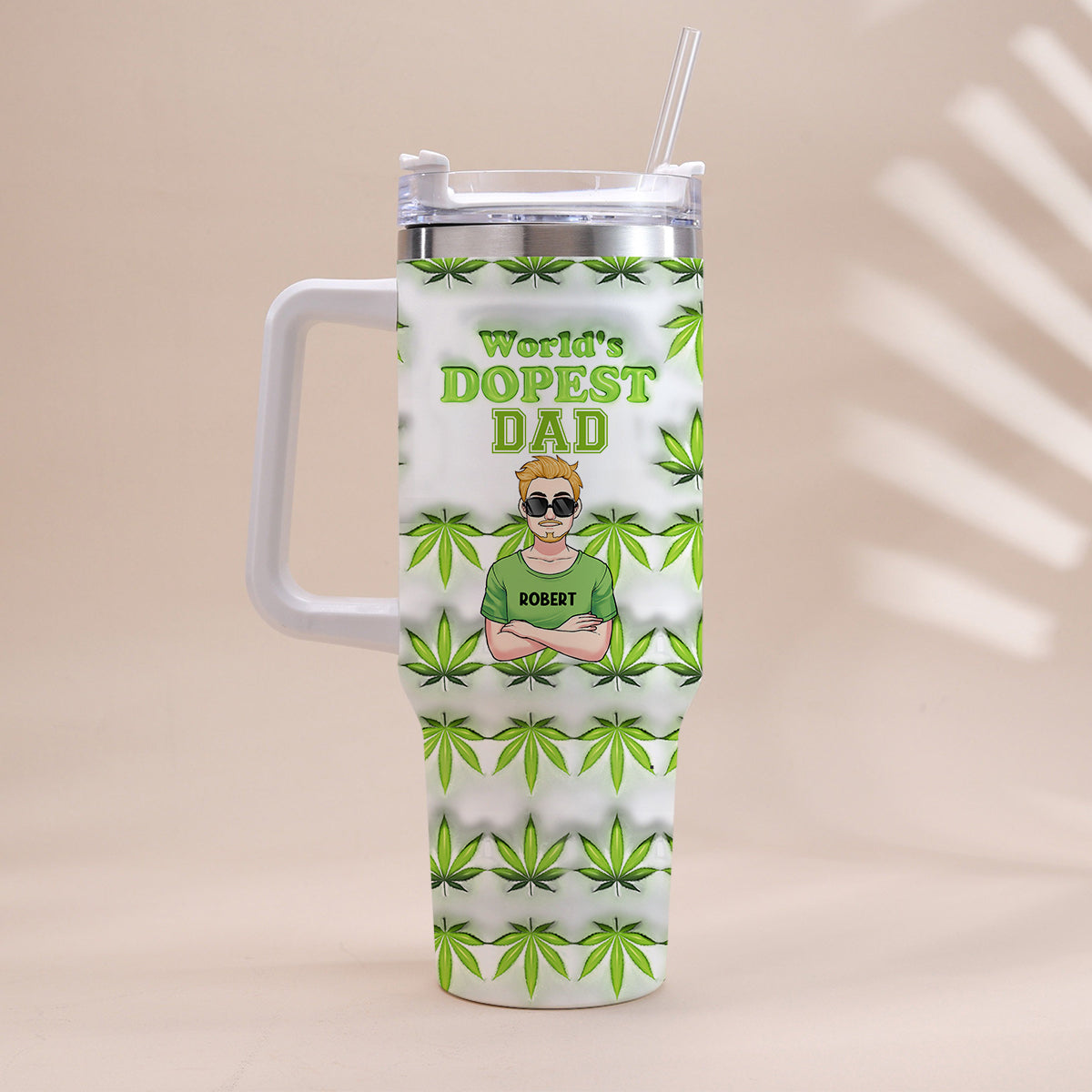 Le papa le plus cool du monde - Gobelet isotherme personnalisé avec anse