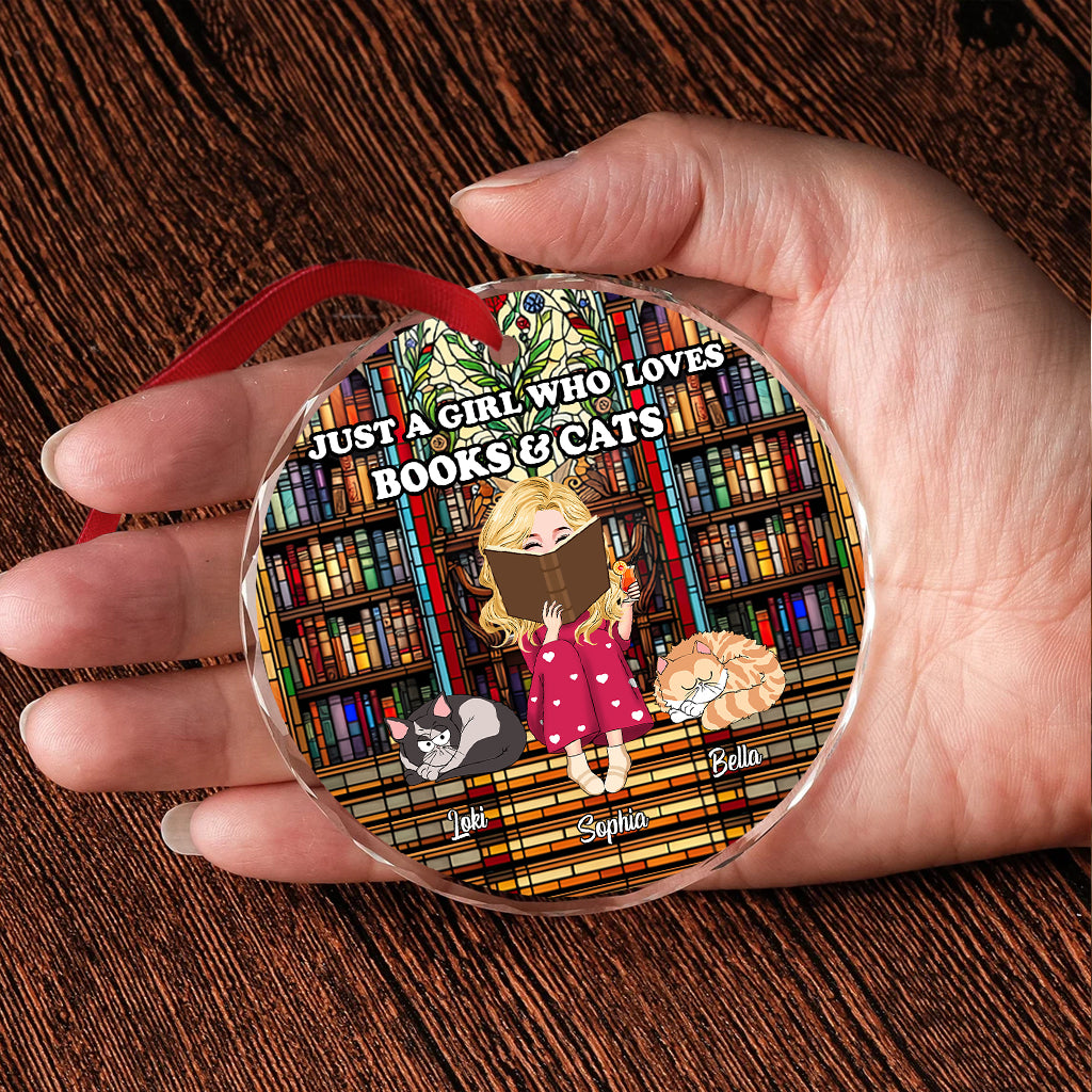 Just A Girl Who Loves Books - Personalized Book Round Shaped Glass Ornament