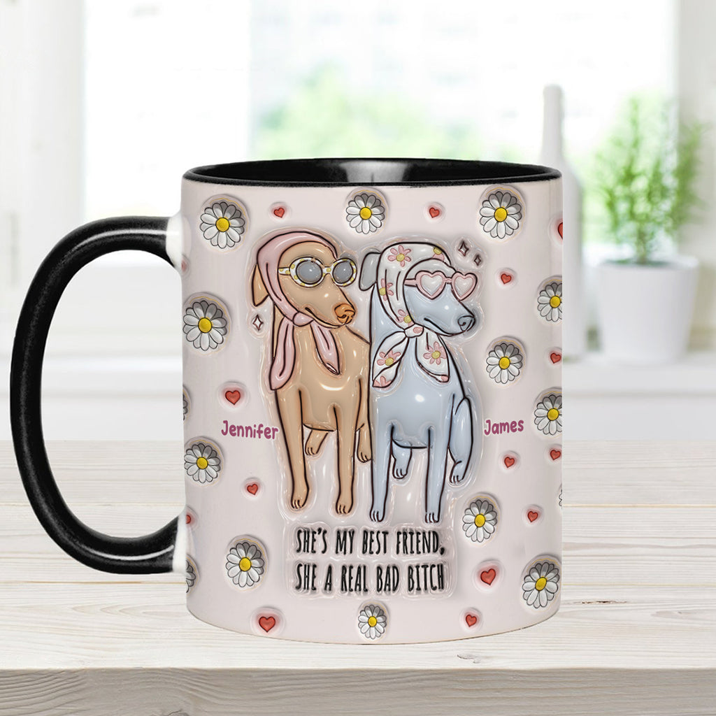 She's My Best Friend - Personalized Bestie Accent Mug
