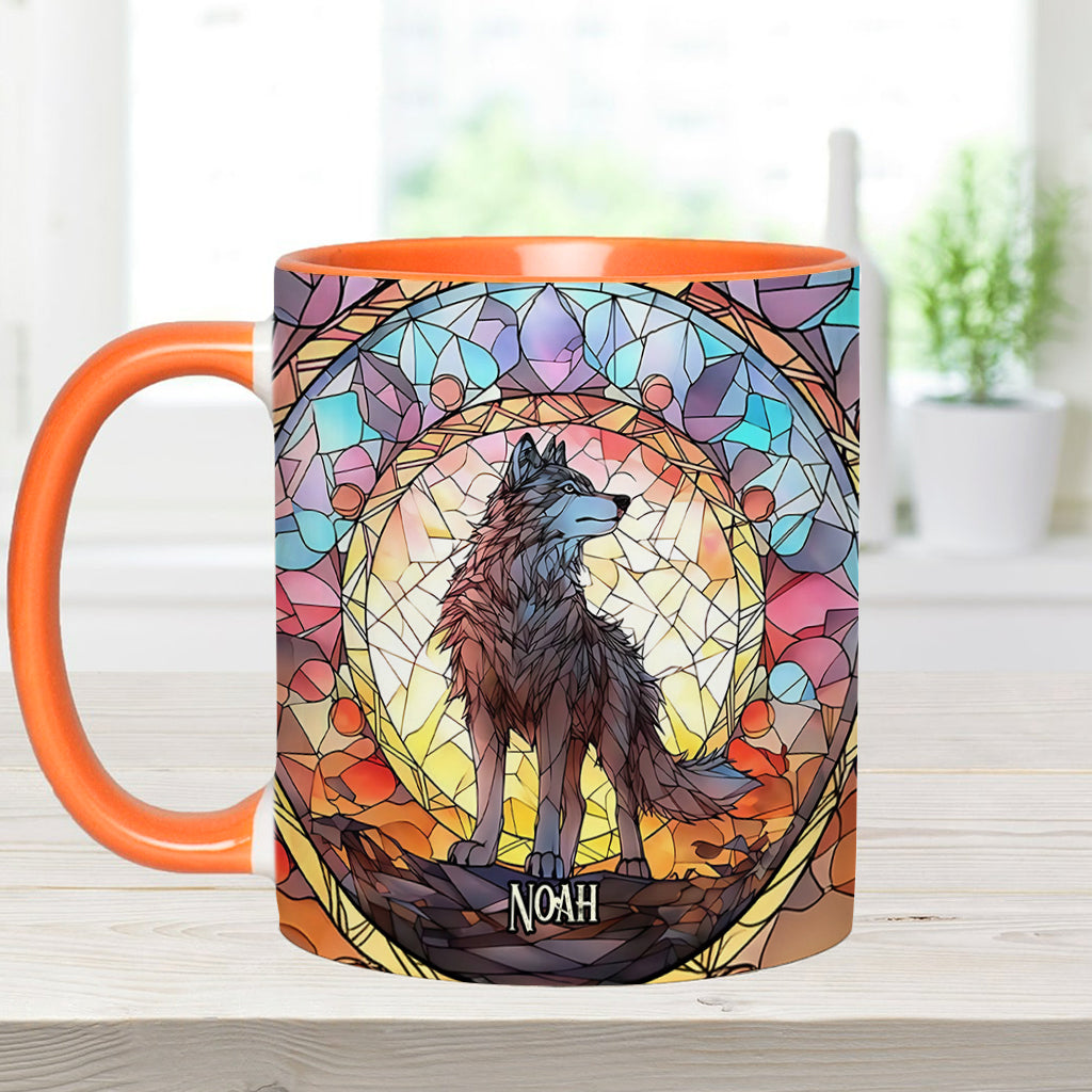 Mug personnalisé « Esprit féroce » avec motif loup