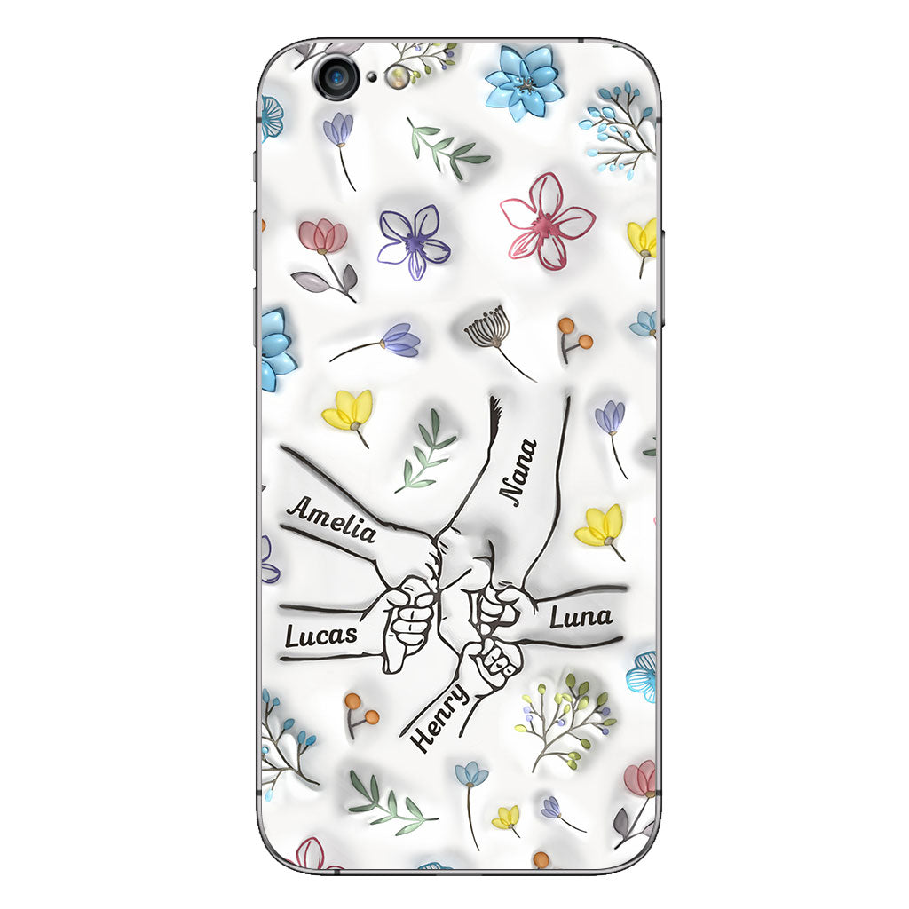 Mamie qui se tient la main - Coque de téléphone personnalisée pour grand-mère