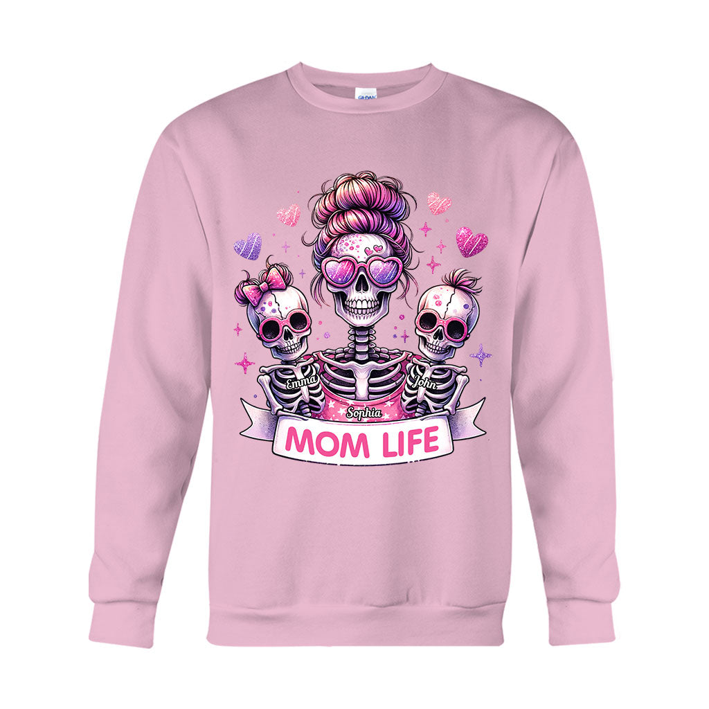 Vie de maman - T-shirt et sweat à capuche personnalisés avec tête de mort