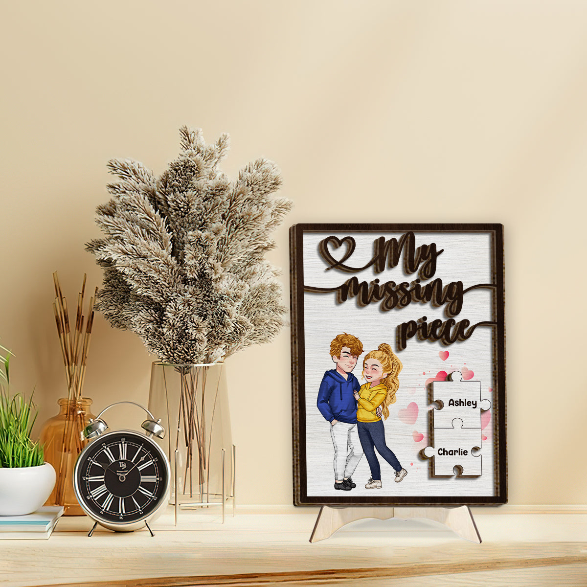 My Missing Piece - Personalized Couple 2 Layered Wood Sign / Wood Plaque
