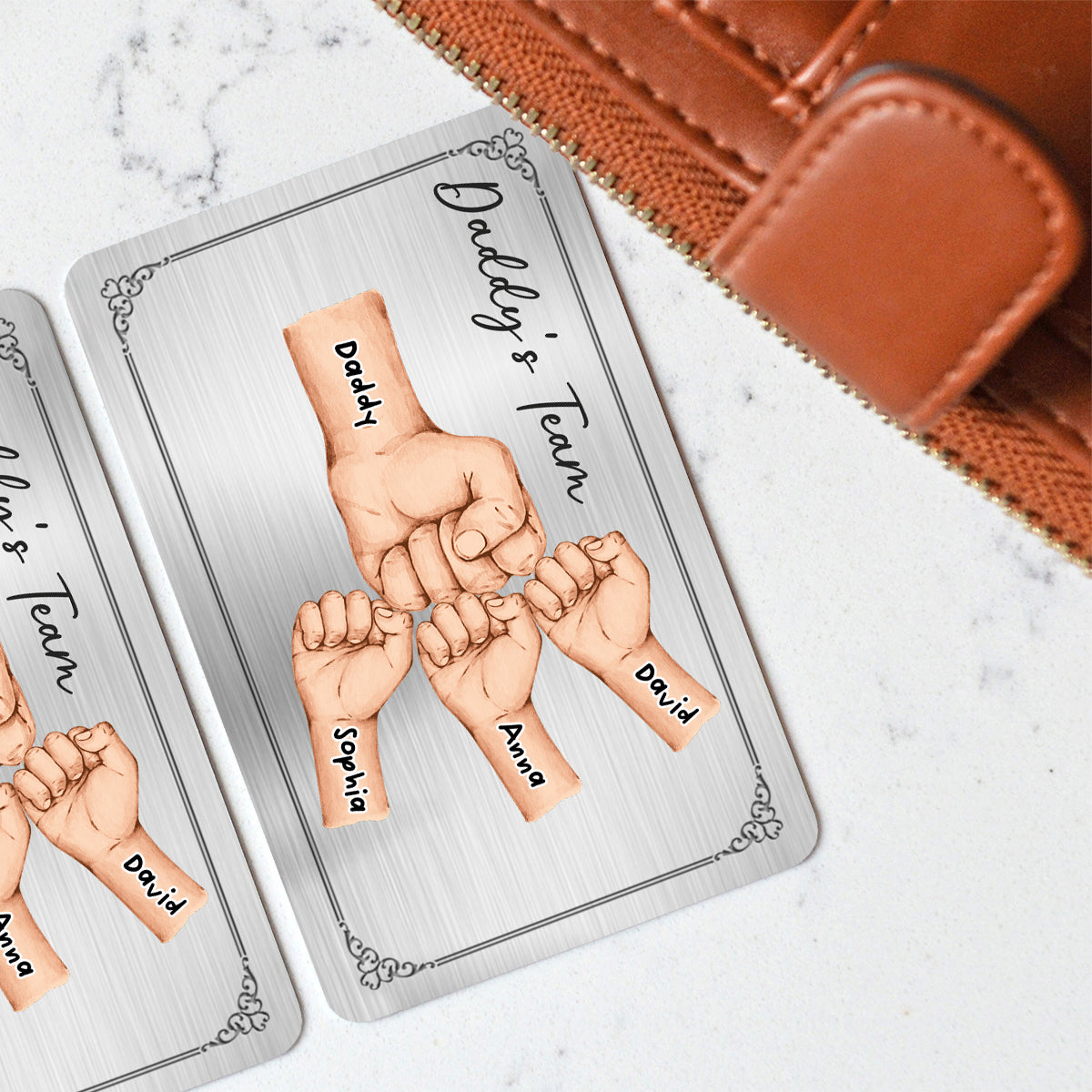 L'équipe de papa - Carte personnalisée pour portefeuille du père