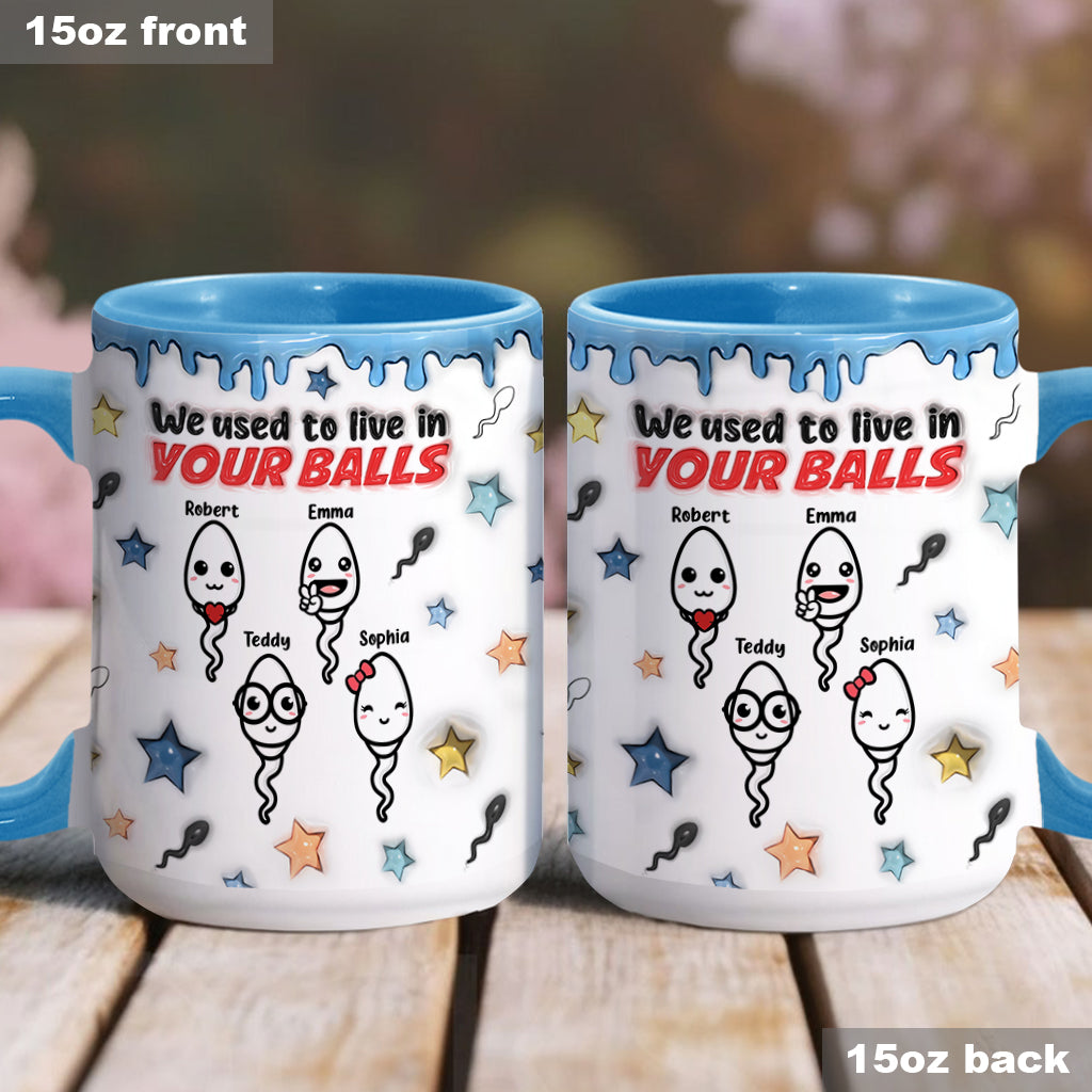 On vivait dans tes couilles - Mug personnalisé pour papa