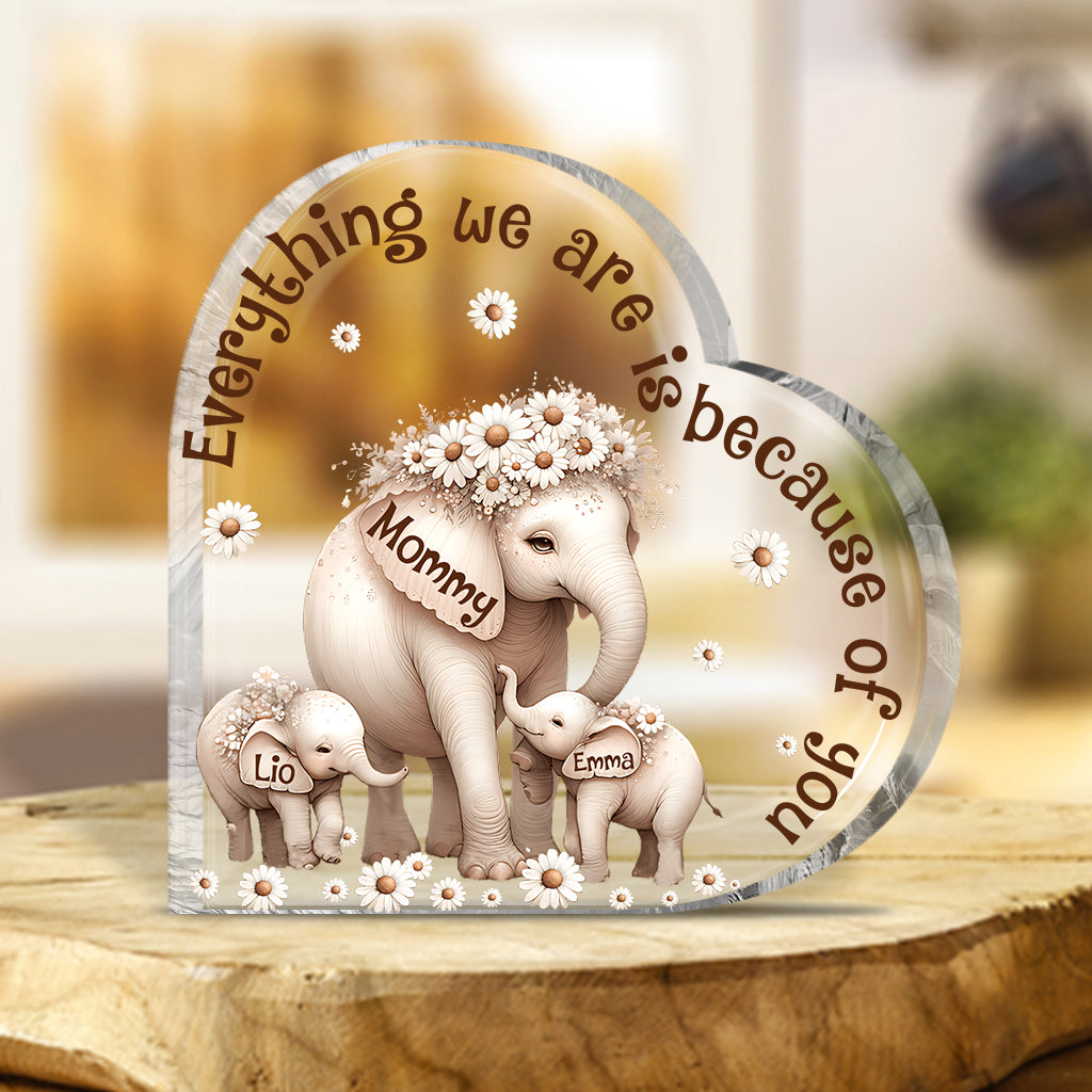 Éléphant mignon - Plaque acrylique personnalisée pour grand-mère