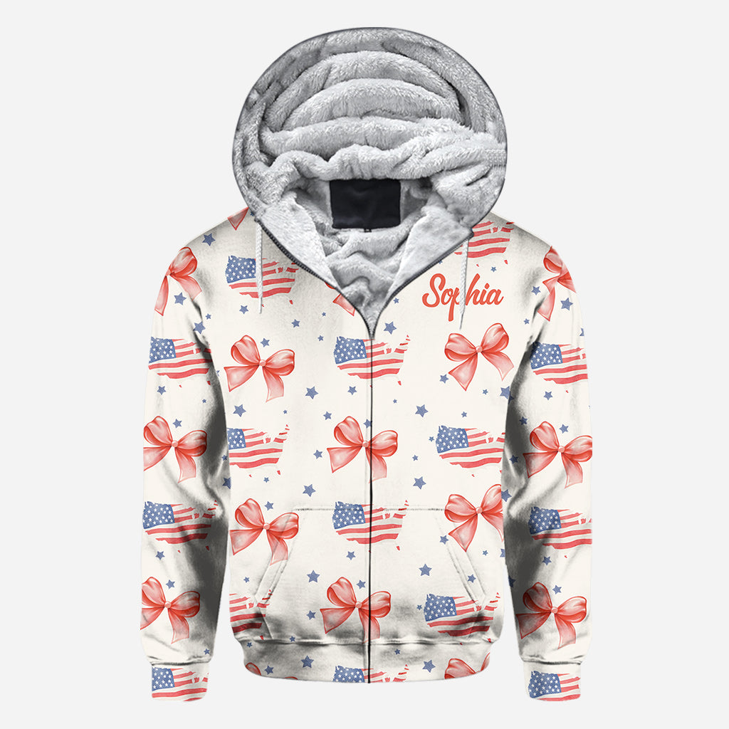 T-shirt Coquette American Girl personnalisé pour la fête nationale américaine (4 juillet)