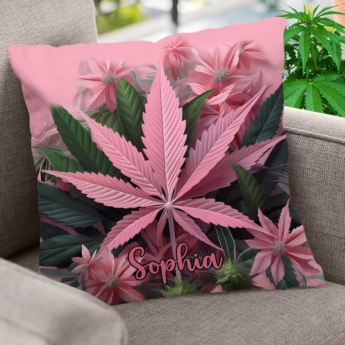 Free Your Mind - Personalized Weed Throw Pillow