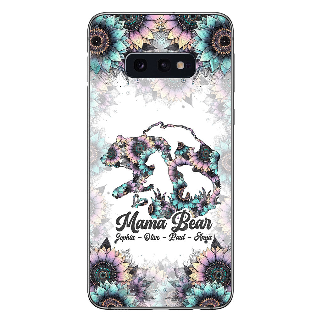 Coque de téléphone transparente personnalisée Maman Ours - Maman