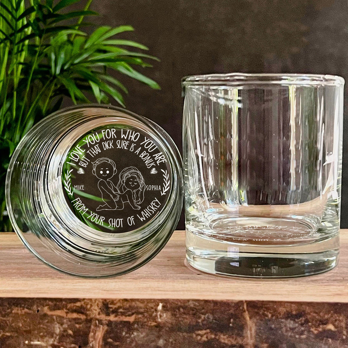 Je t'aime pour qui tu es - Verre à whisky gravé personnalisé pour couple