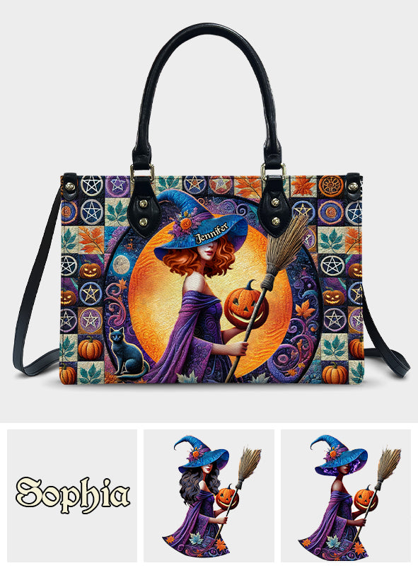 Magnifique sorcière - Sac à main en cuir personnalisé pour sorcière