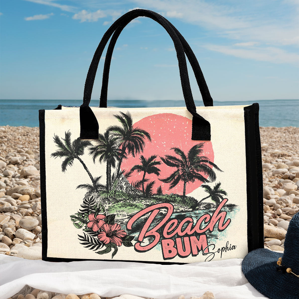 Beach Bum - Personalized Sea Lover Canvas Tote Bag