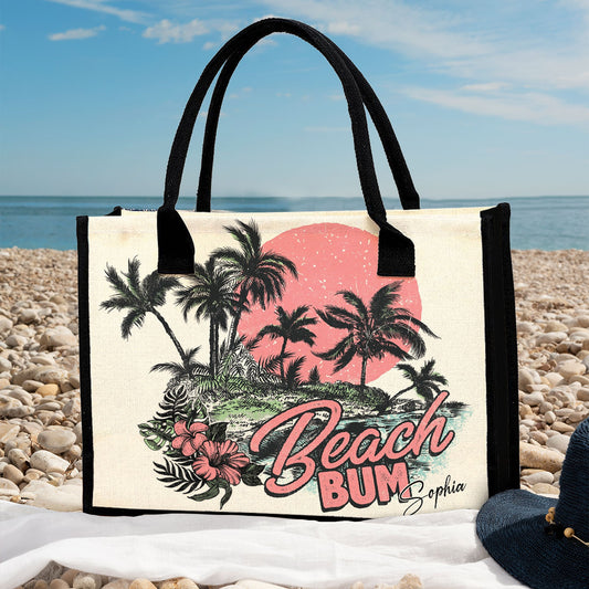 Beach Bum - Personalized Sea Lover Canvas Tote Bag