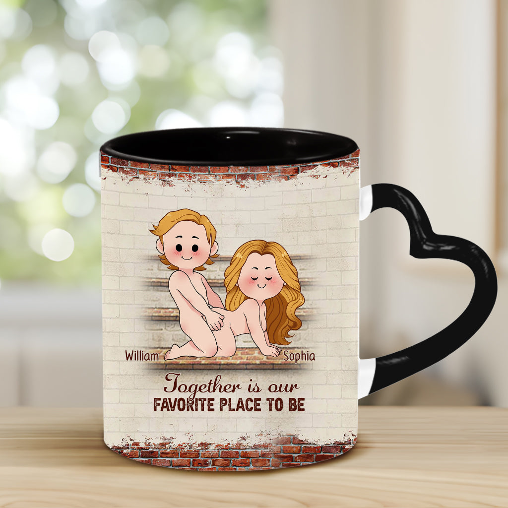 Je t'aime - Mug personnalisé pour couple avec anse en forme de cœur