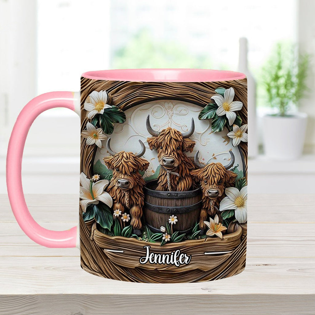 Mug personnalisé « J'adore les vaches des Highlands »
