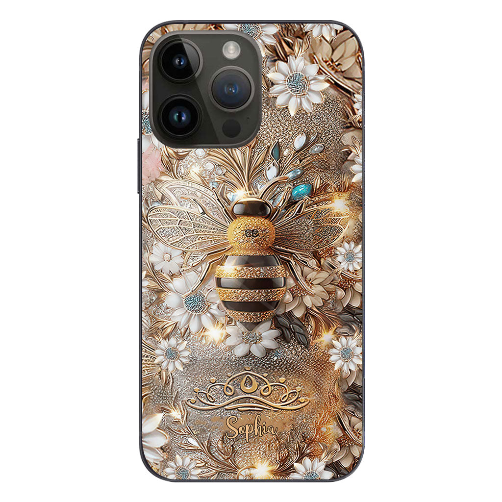 Coque de téléphone transparente personnalisée Queen Bee - Abeille