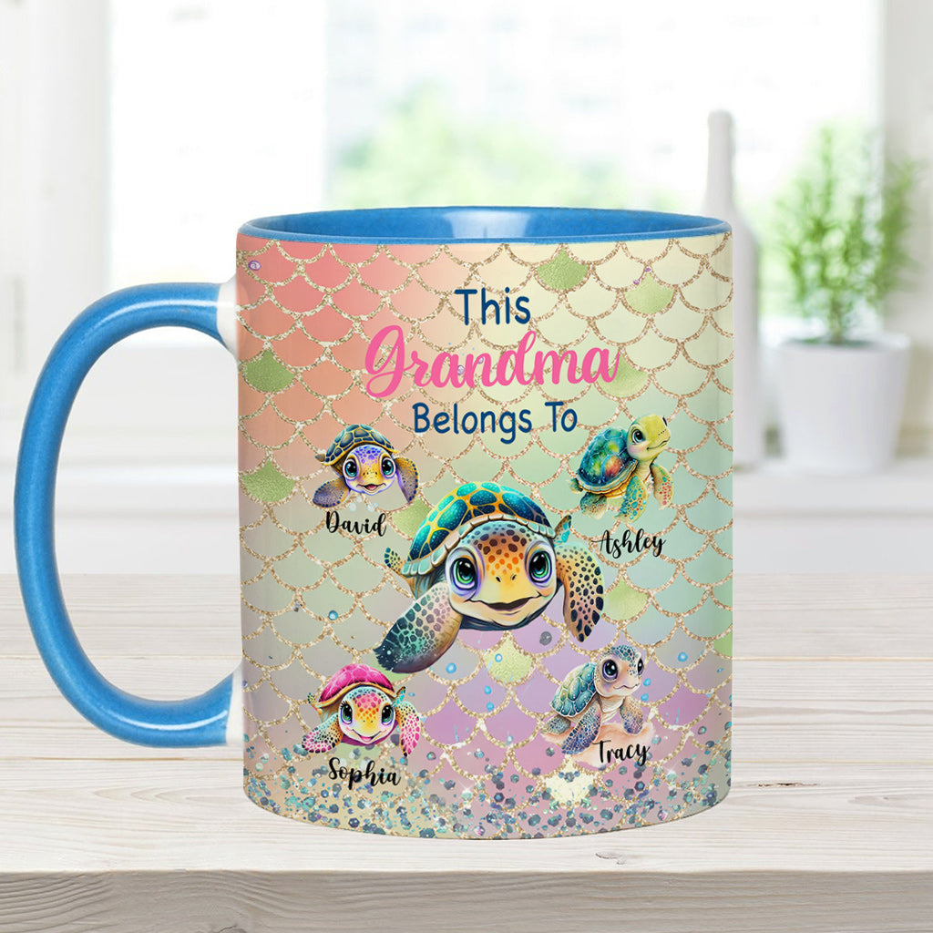 This Grandma Mom Belongs To - Personalized Grandma Accent Mug