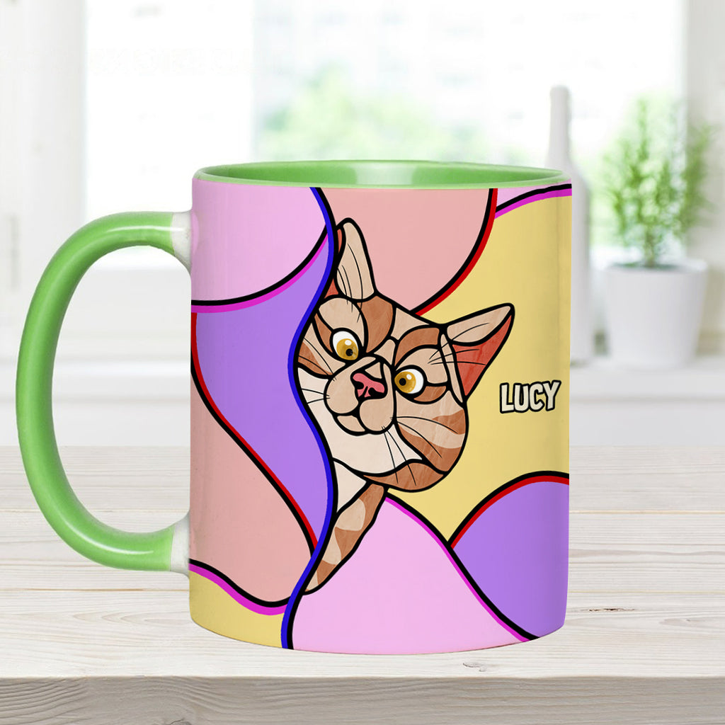 Mug personnalisé à motif chat « Chats qui regardent »