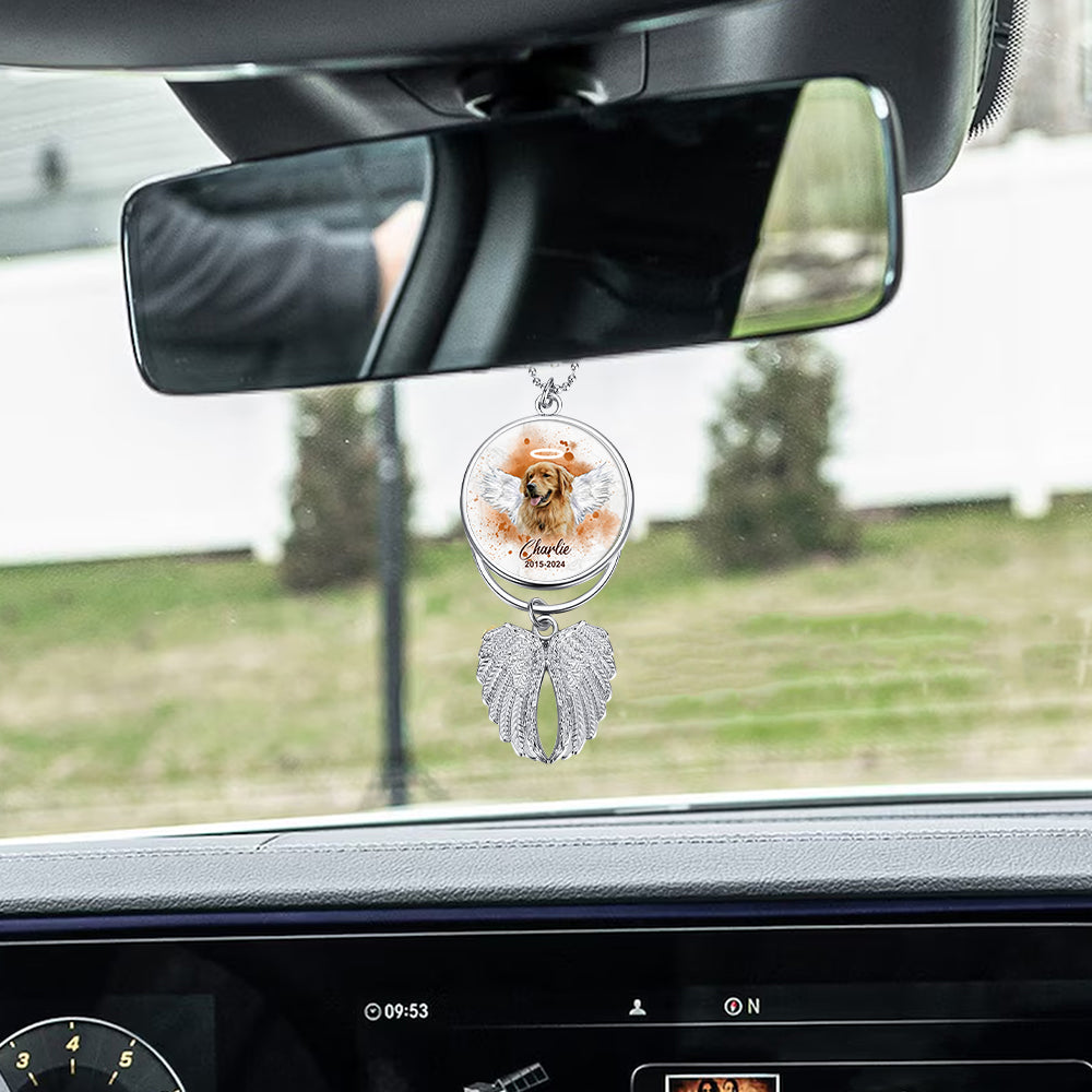 On Angel Wings You Were Taken Away - Personalized Dog Wings Ornament