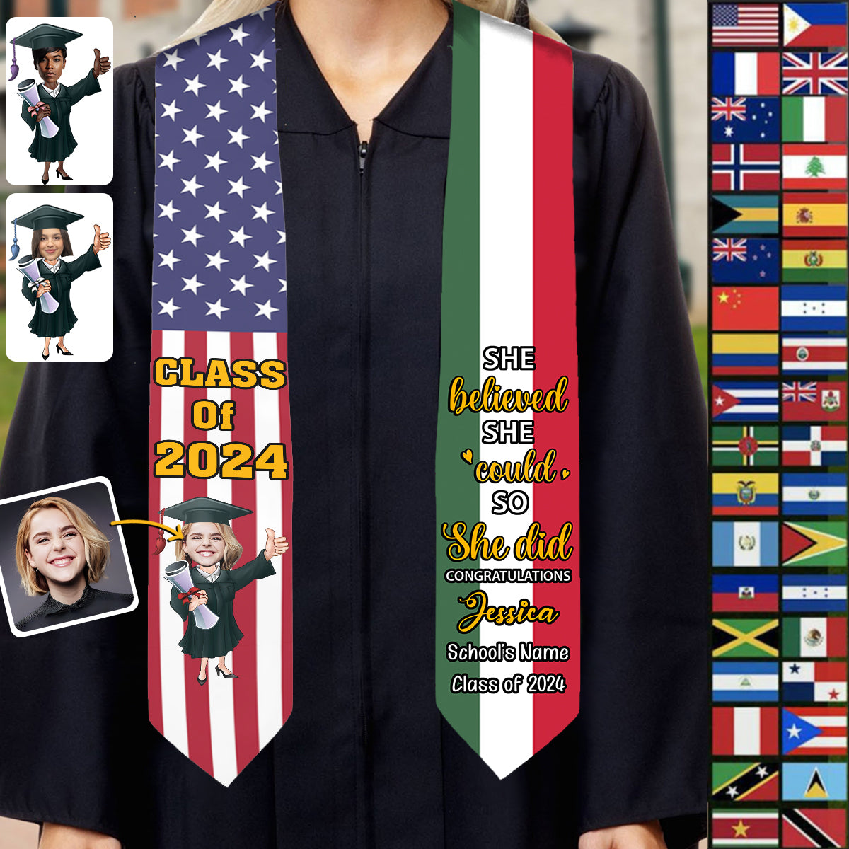 Graduation Girl 2024 - Personalized Graduation Graduation Stole