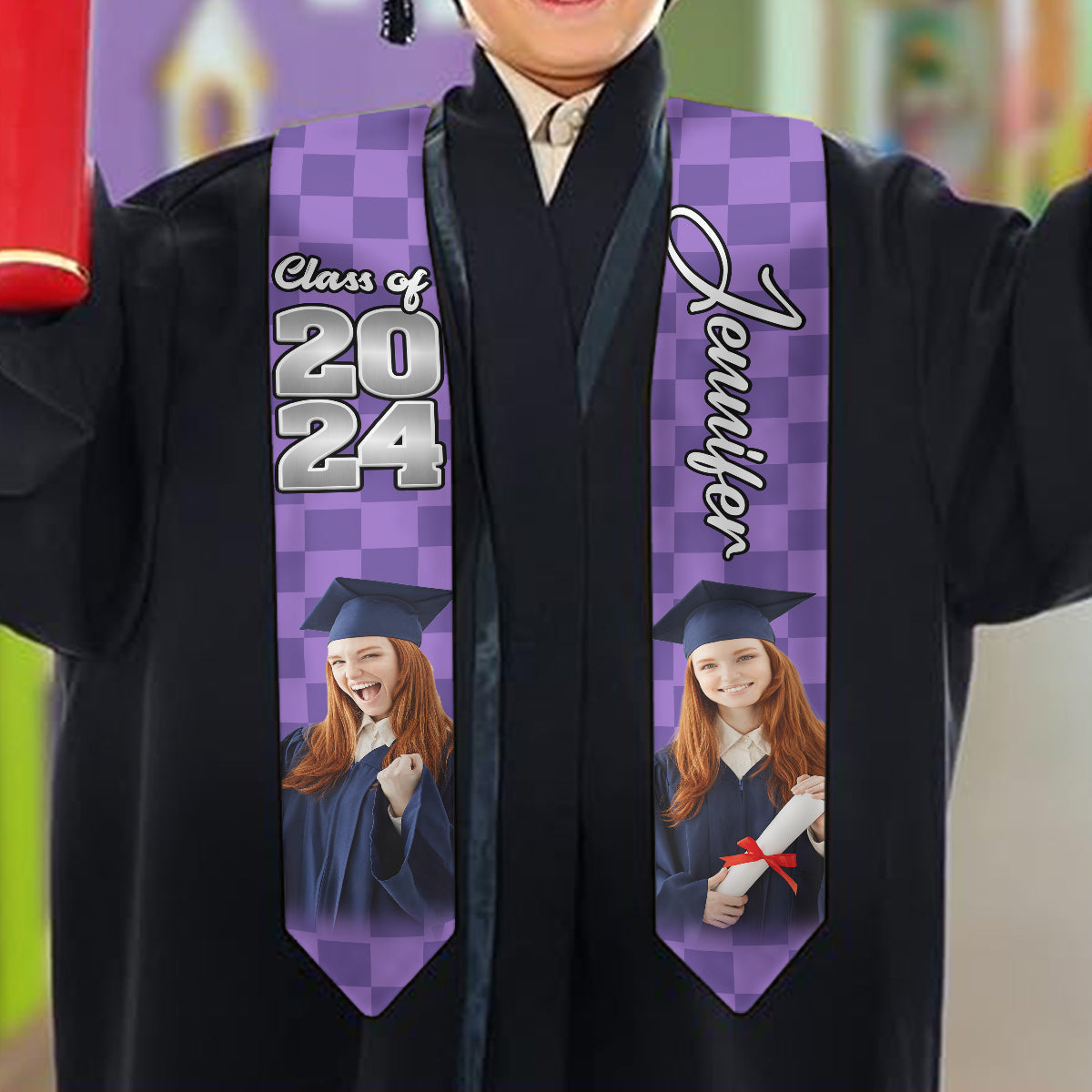 Photo Custom Graduation Stole Sash - Personalized Graduation Graduation Stole