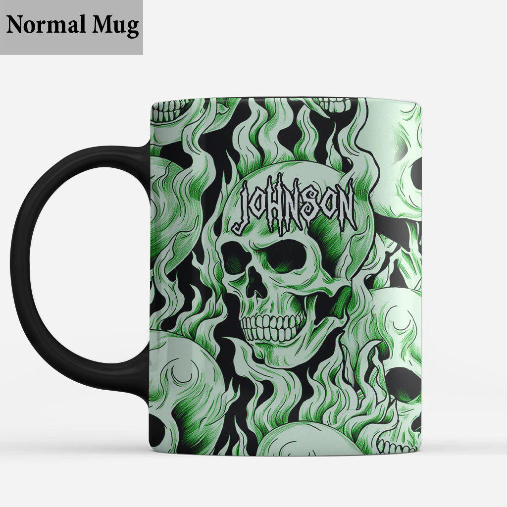 Mug personnalisé Tête de mort verte