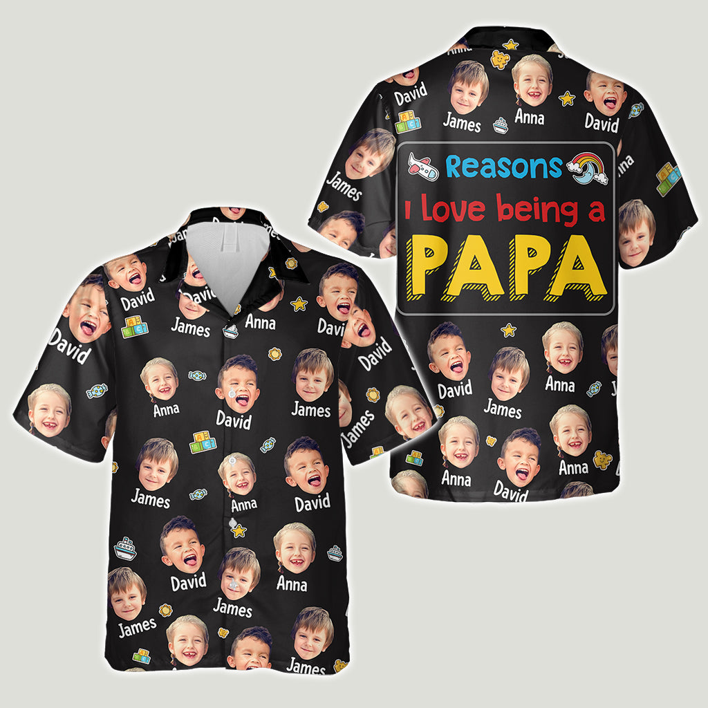 Reasons I Love Being A Grandpa - Personalized Grandpa Hawaiian Shirt