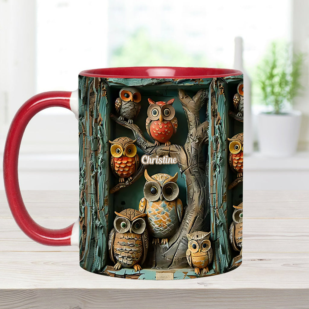 Mug personnalisé « Juste une fille qui aime les hiboux » avec motif hibou